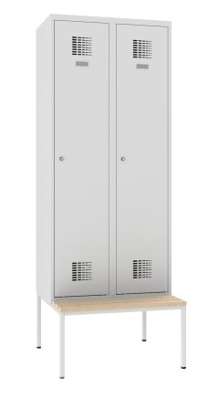 Szafka pracownicza BHP metalowa Sum 420 W z ławką P421 W - 1