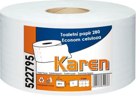 Papier toaletowy Jumbo Karen 280 Econom 6 sztuk - 1