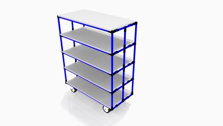 Wózek z półkami laminowanymi do transportu materiałów - 1