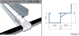 Aluminiowa prowadnica do toru rolkowego PA-415B