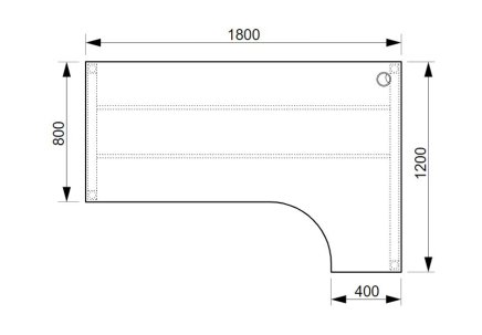 Biurko biurowe Hobis Ergo UEO1800L - 2