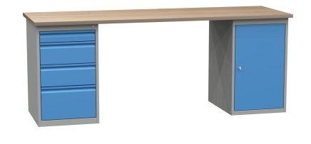 Stół warsztatowy z kontenerkami SD42135 2100 mm - 1