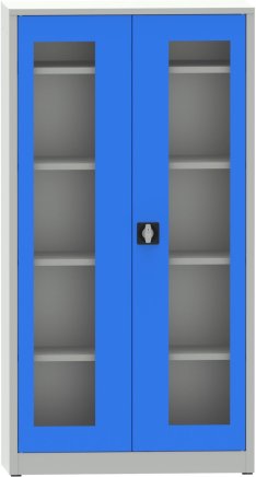 Metalowa szafka na dokumenty z drzwiami ze szkła plexi C2974H1 - 2