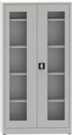 Metalowa szafka na dokumenty z drzwiami ze szkła plexi C2974H1 - 1