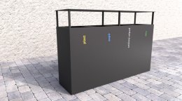 Kosz do segregacji odpadów z daszkiem Steel IV