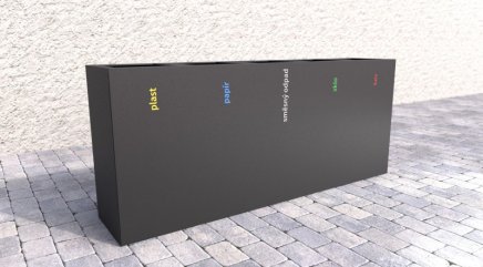 Kosz do segregacji odpadów zewnętrzny stalowy Steel V - 1