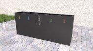 Kosz do segregacji odpadów zewnętrzny stalowy Steel V - 3