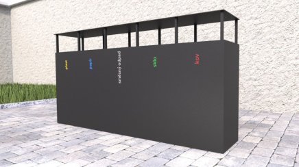 Kosz do segregacji odpadów z daszkiem Steel VI - 3
