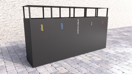 Kosz do segregacji odpadów z daszkiem Steel VI - 1