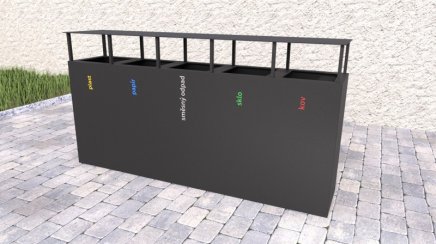 Kosz do segregacji odpadów z daszkiem Steel VI - 2