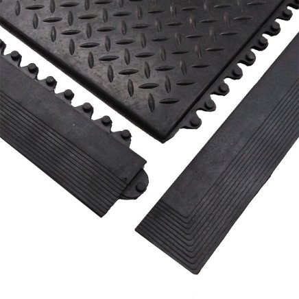 Czarna gumowa krawędź "żeńska" do maty Diamond Plate Tile - 2