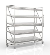 Wózek regałowy na skrzynki z półkami pochyłymi o szerokości 1700 mm, SP17040 (3 modele) - 4