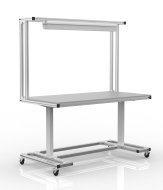 Elektrycznie regulowany stół z profili aluminiowych (dwie wersje)