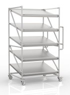Wózek regałowy na skrzynki z półkami pochyłymi 1000 x 800 mm, SP10080 - 1