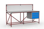 Stół warsztatowy z tablicą perforowaną o szerokości 2000 mm, 24040839 - 2