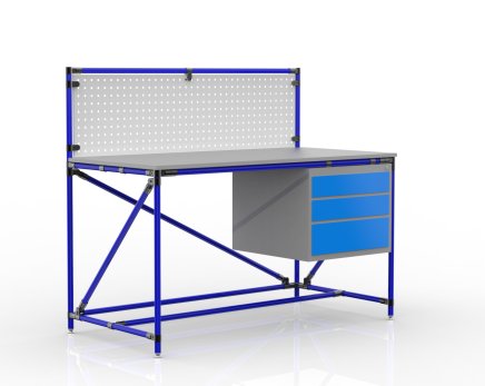 Stół warsztatowy z tablicą perforowaną o szerokości 1500 mm, 24040833 - 3