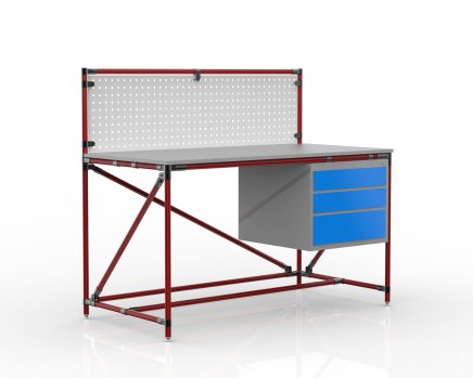 Stół warsztatowy z tablicą perforowaną o szerokości 1500 mm, 24040833 - 2
