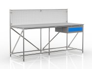 Stół warsztatowy z tablicą perforowaną o szerokości 2000 mm, 24040837 - 4