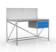 Stół warsztatowy z tablicą perforowaną o szerokości 1500 mm, 24040832 - 4