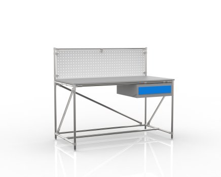 Stół warsztatowy z tablicą perforowaną o szerokości 1500 mm, 24040831 - 4
