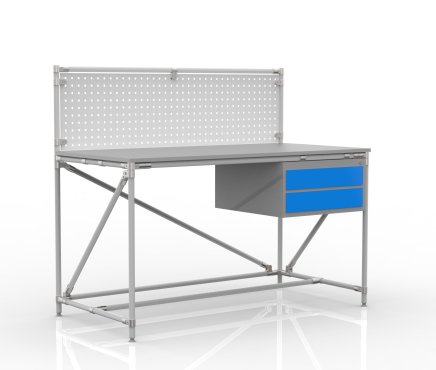 Stół warsztatowy z tablicą perforowaną o szerokości 1500 mm, 24040832 - 1
