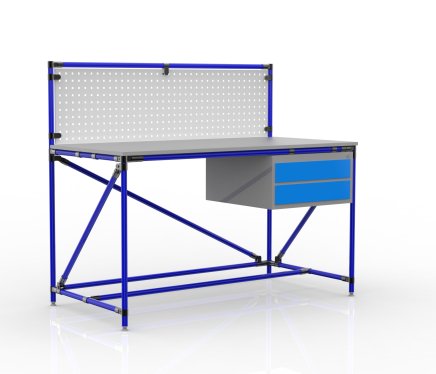 Stół warsztatowy z tablicą perforowaną o szerokości 1500 mm, 24040832 - 3