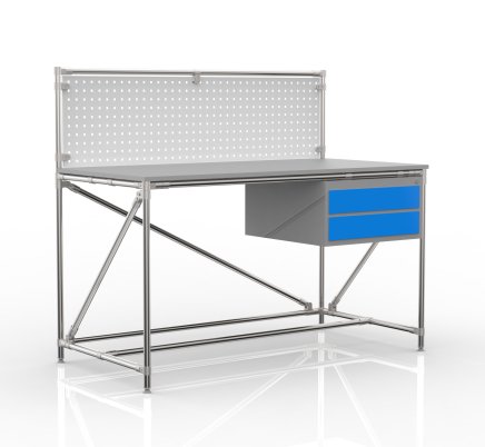 Stół warsztatowy z tablicą perforowaną o szerokości 1500 mm, 24040832 - 4