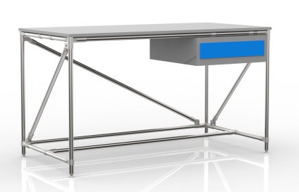 Stół warsztatowy z kontenerkiem z 1 szufladą o szerokości 1500 mm, 24040537 - 4