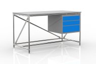 Stół warsztatowy z kontenerkiem z trzema szufladami szer. 1500 mm, 24040539 - 4