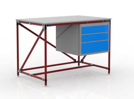 Stół warsztatowy z kontenerem - 3 szuflady 24040532 (różne warianty) - 2