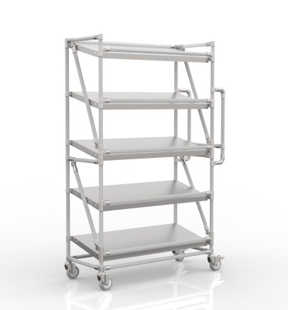Wózek regałowy na skrzynki z półkami pochyłymi o szerokości 1000 mm, SP10040 (4 modele) - 1