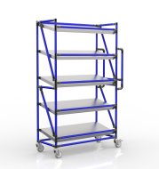 Wózek regałowy na skrzynki z półkami pochyłymi o szerokości 1000 mm, SP10040 (4 modele) - 3