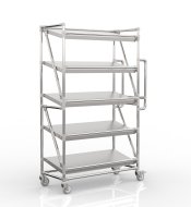 Wózek regałowy na skrzynki z półkami pochyłymi o szerokości 1000 mm, SP10040 (4 modele) - 4