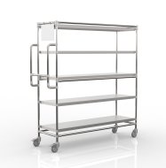 Wózek regałowy na skrzynki z 5 prostymi półkami, SPS15040 - 4