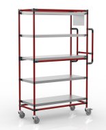 Wózek regałowy na skrzynki z pięcioma prostymi półkami, SPS10040 (2 modele) - 2