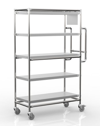Wózek regałowy na skrzynki z pięcioma prostymi półkami, SPS10040 (2 modele) - 4