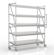 Wózek regałowy na skrzynki z półkami pochyłymi o szerokości 1500 mm, SP15040 (3 modele) - 1