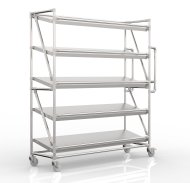 Wózek regałowy na skrzynki z półkami pochyłymi o szerokości 1500 mm, SP15040 (3 modele) - 4