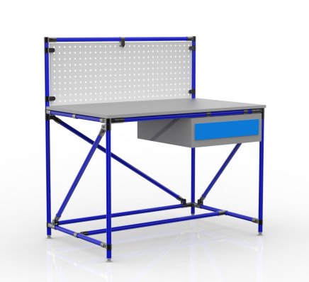 Stół warsztatowy z systemu rurowego z tablicą perforowaną 240408313 (różne warianty) - 3