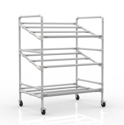 Wózek z półkami na skrzynki, szerokość 972 mm, 24040230 - 1