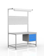 Stół warsztatowy z profili aluminiowych, 3 szuflady (różne warianty)