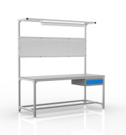 Stół warsztatowy z profili aluminiowych, 1 szufladą (różne warianty)