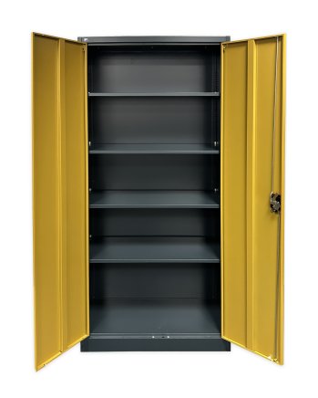 Szafa biurowa metalowa 1950 x 900 x 400 mm C01 antracyt/ciemne drewno - 3