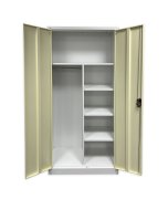 Szafa biurowa metalowa 1950 x 900 x 450 mm JF-C34 w kolorze białym z imitacją jasnego drewna - 2
