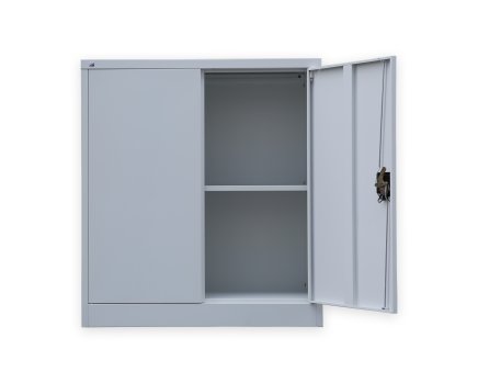 Szafka biurowa metalowa z półkami szara C01B - 3