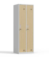Szafka pracownicza BHP szara/imitacja jasnego drewna HDG-02-7047_W1