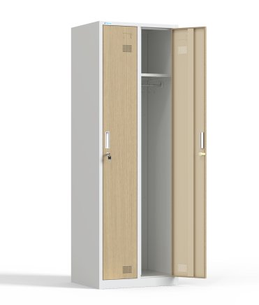 Szafka pracownicza BHP szara/imitacja jasnego drewna HDG-02-7047_W1 - 2