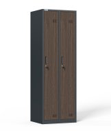 Szafka pracownicza BHP antracyt/imitacja ciemnego drewna HDG-02-7016_W2