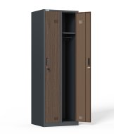 Szafka pracownicza BHP antracyt/imitacja ciemnego drewna HDG-02-7016_W2 - 2