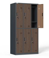 Szafka pracownicza BHP antracyt/imitacja ciemnego drewna HDG-06-7016_W2 - 2